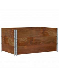 Paretali per Pallet 3pz Marroni 120x80cm Legno Massello di Pino 2