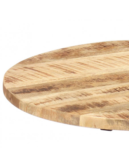 Tavolino 60x(46-63) cm in Legno Massello di Mango e Ghisa