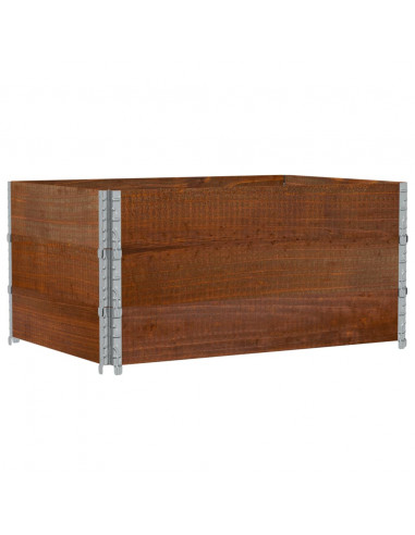 Paretali per Pallet 3pz Marroni 120x80cm Legno Massello di Pino