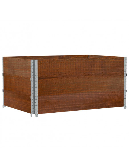 Paretali per Pallet 3pz Marroni 120x80cm Legno Massello di Pino