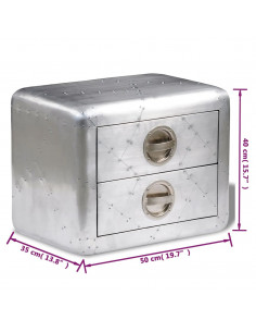 Tavolino Aereo in Alluminio 2 Cassetti Vintage Aircraft Airman