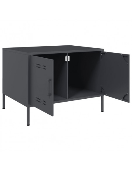 Tavolino Antracite 68x50x50,5 cm in Acciaio Laminato a Freddo