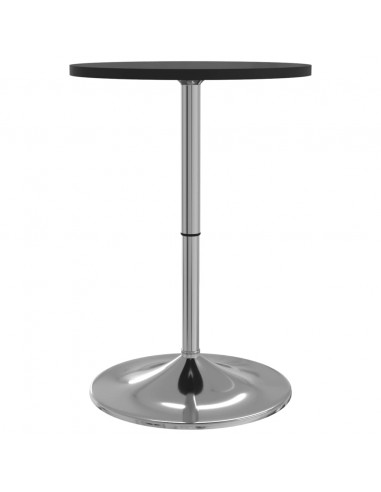 Tavolino Bar Nero 50x50x90 cm Legno Multistrato Acciaio Cromato