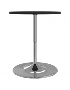 Tavolino Bar Nero 60x60x90 cm Legno Multistrato Acciaio Cromato