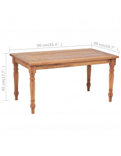 Tavolino Batavia in Legno di Teak 90x50x45 cm