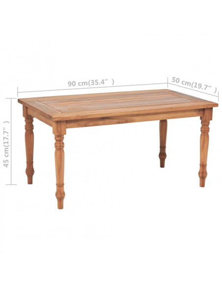 Tavolino Batavia in Legno di Teak 90x50x45 cm