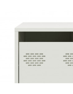 Tavolino Bianco 101,5x50x43,5 cm in Acciaio Laminato a Freddo