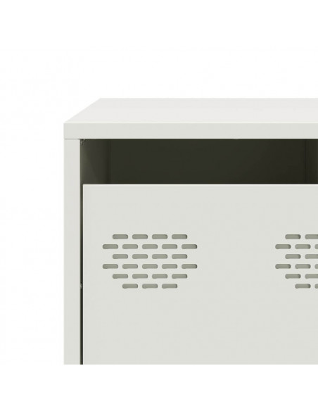 Tavolino Bianco 101,5x50x43,5 cm in Acciaio Laminato a Freddo