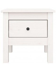 Tavolino Bianco 40x40x39 cm Legno Massello di Pino