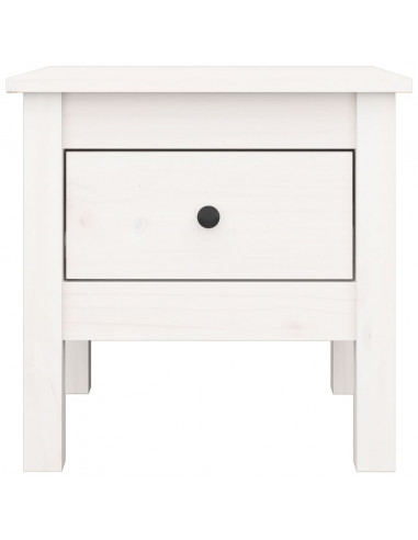 Tavolino Bianco 40x40x39 cm Legno Massello di Pino