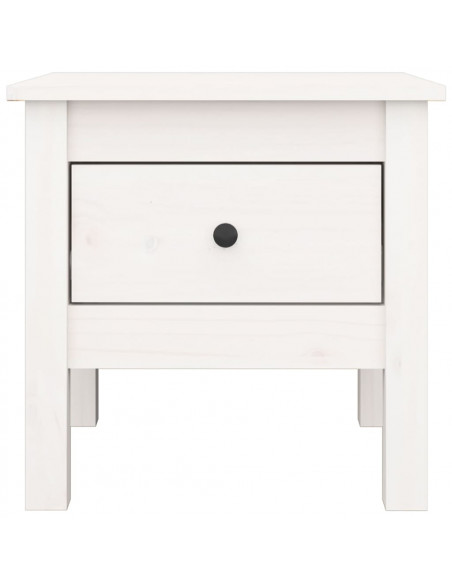 Tavolino Bianco 40x40x39 cm Legno Massello di Pino