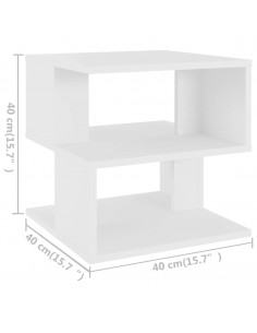 Tavolino Bianco 40x40x40 cm in Legno Multistrato