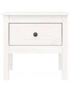 Tavolino Bianco 50x50x49 cm Legno Massello di Pino