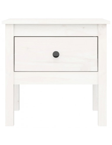 Tavolino Bianco 50x50x49 cm Legno Massello di Pino
