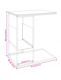 Tavolino Bianco 55x36x59,5 cm Legno Multistrato