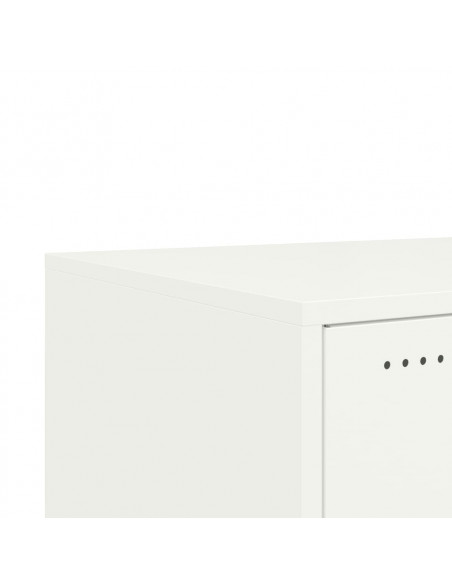 Tavolino Bianco 68x50x43,5 cm in Acciaio Laminato a Freddo