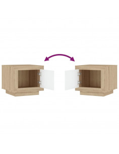 Tavolino Bianco e Rovere Sonoma 51x50x45cm in Legno Multistrato