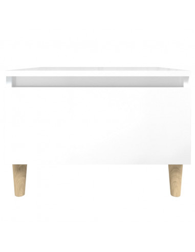 Tavolino Bianco Lucido 50x46x35 cm in Legno Multistrato