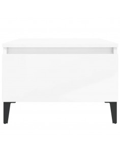 Tavolino Bianco Lucido 50x46x35 cm in Legno Multistrato