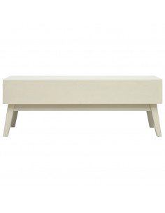 Tavolino Caffè 2 Cassetti Intagliati Grigio 110x50x40cm Legno