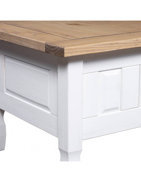 Tavolino Caffé Pino Messicano Corona Range Bianco 100x55x45 cm