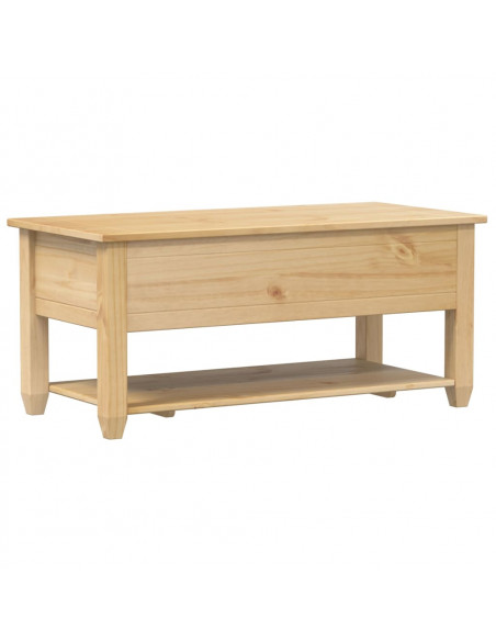 Tavolino con Cassetti Corona 100x48x45cm Legno Massello di Pino