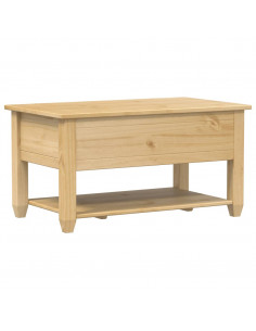 Tavolino con Cassetti Corona 85x50x45 cm Legno Massello di Pino