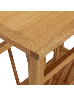 Tavolino con Portariviste 45x27x42 cm Massello di Rovere