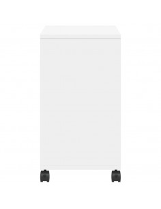 Tavolino con Ruote Bianco 50x30x55 cm in Legno Multistrato