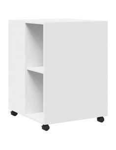 Tavolino con Ruote Bianco 55x60x78 cm in Truciolato