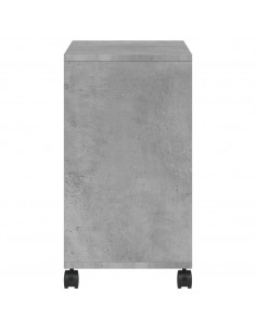 Tavolino con Ruote Grigio Cemento 50x30x55 cm Legno Multistrato