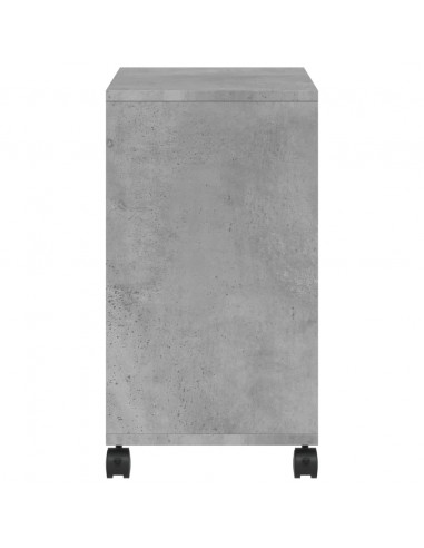 Tavolino con Ruote Grigio Cemento 50x30x55 cm Legno Multistrato