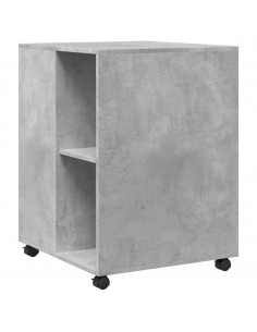 Tavolino con Ruote Grigio Cemento 55x60x78 cm in Truciolato