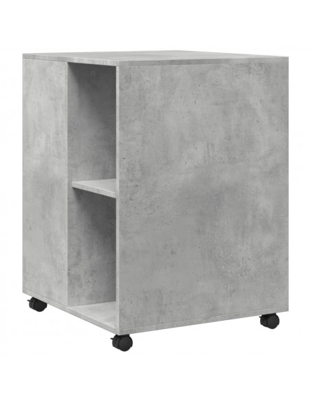 Tavolino con Ruote Grigio Cemento 55x60x78 cm in Truciolato