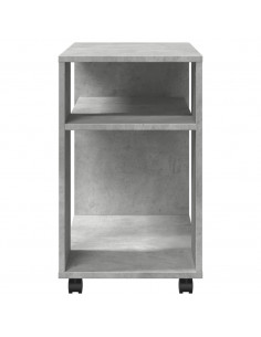 Tavolino con Ruote Grigio Cemento 70x35x60 cm in Truciolato