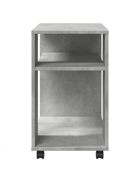 Tavolino con Ruote Grigio Cemento 70x35x60 cm in Truciolato