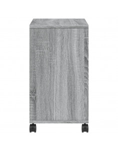 Tavolino con Ruote Grigio Sonoma 50x30x55 cm Legno Multistrato