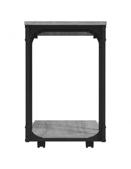 Tavolino con Ruote Grigio Sonoma 50x35x55,5cm Legno Multistrato