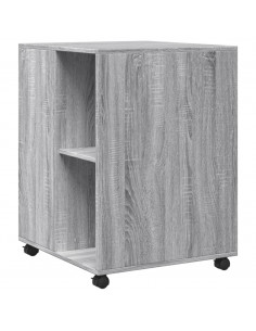 Tavolino con Ruote Grigio Sonoma 55x60x78 cm in Truciolato