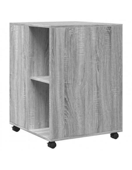 Tavolino con Ruote Grigio Sonoma 55x60x78 cm in Truciolato