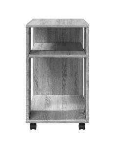 Tavolino con Ruote Grigio Sonoma 70x35x60 cm in Truciolato