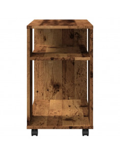 Tavolino con Ruote Legno Antico 70x35x60cm in Truciolato