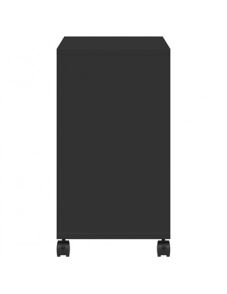 Tavolino con Ruote Nero 50x30x55 cm in Legno Multistrato
