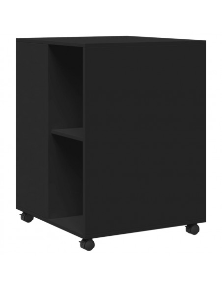 Tavolino con Ruote Nero 55x60x78 cm in Truciolato