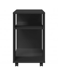 Tavolino con Ruote Nero 70x35x60 cm in Legno Multistrato