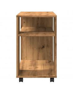 Tavolino con Ruote Rovere Artigianale 70x35x60 cm in Truciolato