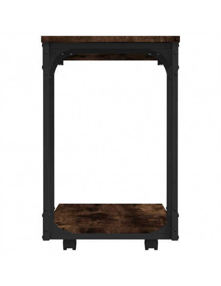 Tavolino con Ruote Rovere Fumo 50x35x55,5 cm Legno Multistrato