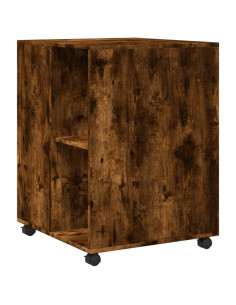 Tavolino con Ruote Rovere Fumo 55x60x78 cm in Truciolato