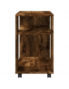 Tavolino con Ruote Rovere Fumo 70x35x60 cm in Truciolato