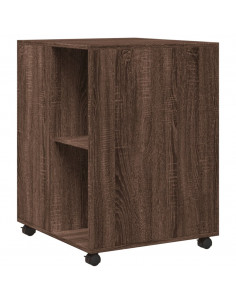 Tavolino con Ruote Rovere Marrone 55x60x78 cm in Truciolato